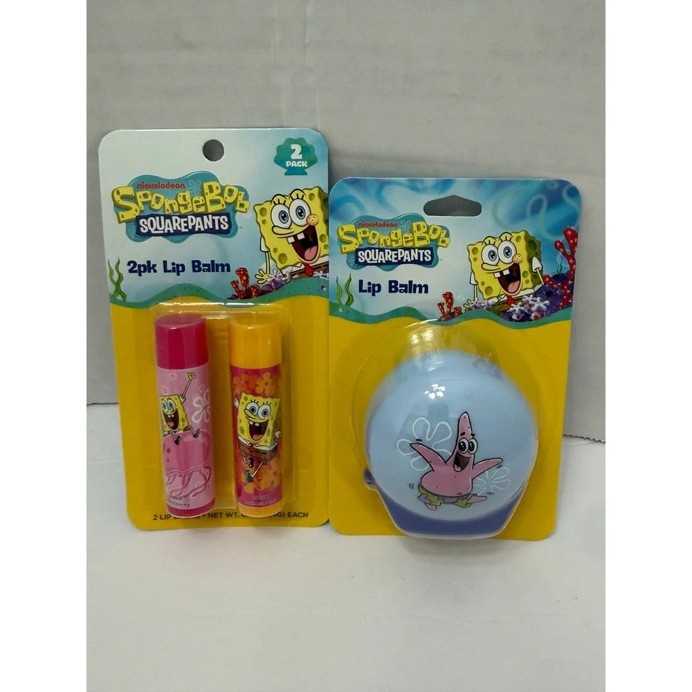 Nickelodeon SpongeBob SquarePants Lip Balm Set 2pk Tubes & Patrick Star New